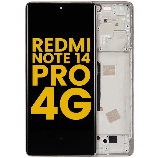 Écran OLED avec châssis pour Xiaomi Redmi Note 14 Pro 4G (reconditionné, Sand Gold)