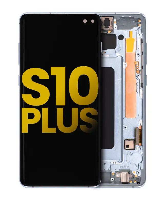 Écran OLED avec châssis pour Samsung Galaxy S10 Plus (reconditionné, Prism Blue)