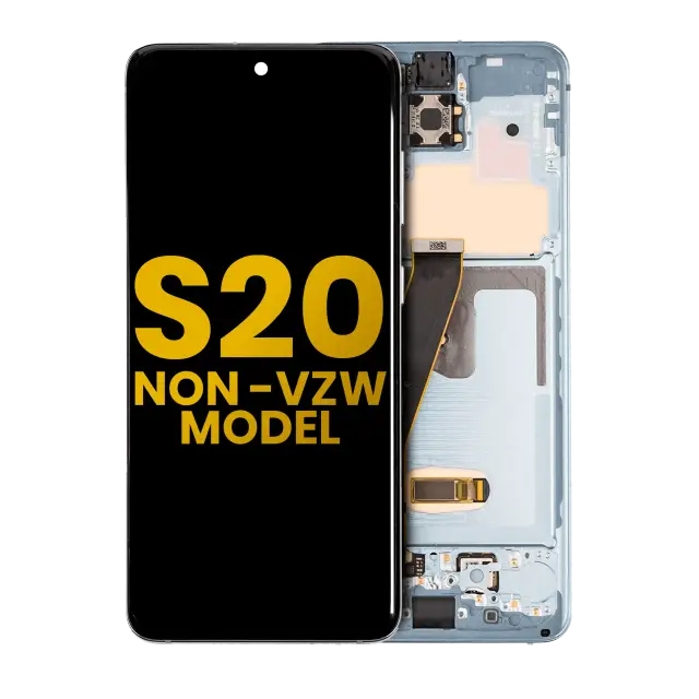 Écran OLED avec châssis pour Samsung Galaxy S20 4G / 5G (Non-Verizon 5G UW Frame) (reconditionné, Cloud Blue)