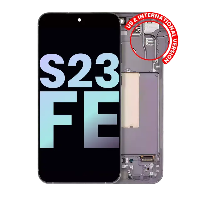 Écran OLED avec châssis pour Samsung Galaxy S23 FE 5G (version US & internationale, pack service origine, graphite)