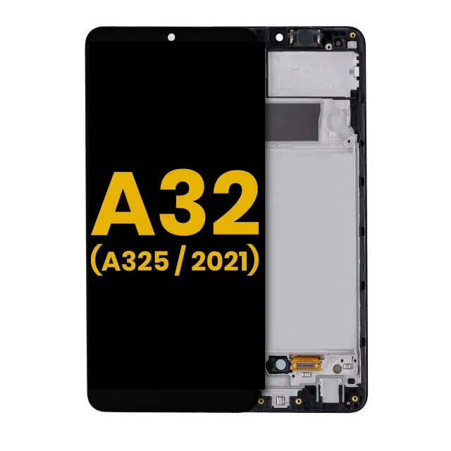 Écran OLED avec châssis pour Samsung Galaxy A32 4G (A325 / 2021) (reconditionné, Awesome Black)