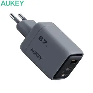 Chargeur Secteur Multi GaN AUKEY PA-C3 67W 2x USB-C + 1 USB Gris