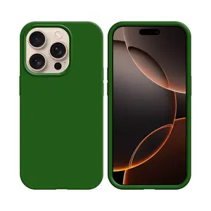Coque Silicone Compatible pour Apple iPhone 16 Pro Max (#52) Vert Foncé