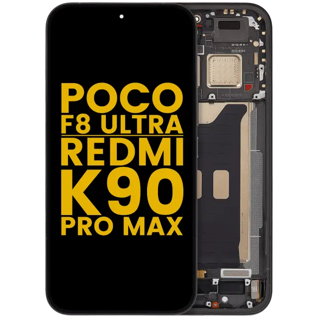 Écran OLED avec châssis pour Xiaomi Poco F8 UItra / Redmi K90 Pro Max (reconditionné, noir)