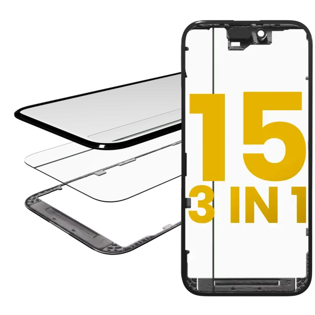 Vitre d’écran avec OCA pour Apple iPhone 15 (OCA Master)