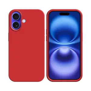 Pack de 10 Coques Silicone Compatible pour Apple iPhone 16 Bulk (#14) Rouge