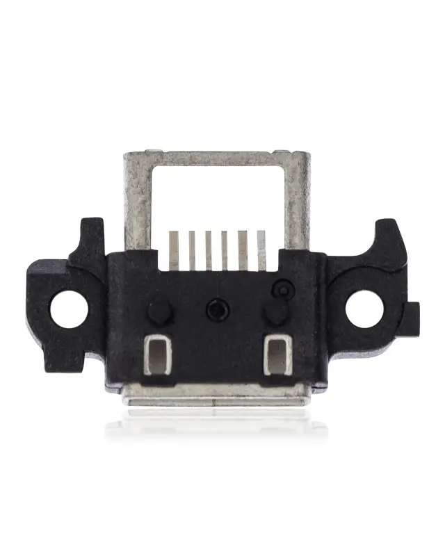 Connecteur de charge à souder — format Micro A, 6 broches, 4 points de fixation (C265)