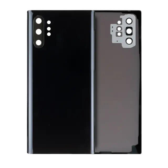 Vitre arrière pour Samsung Galaxy Note 10 Plus / 5G (sans logo, compatible premium, Aura Black)