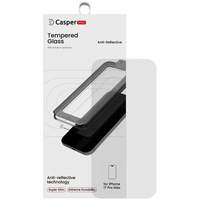 Verre trempé pour iPhone 17 Pro Max (blister, AR Clear)