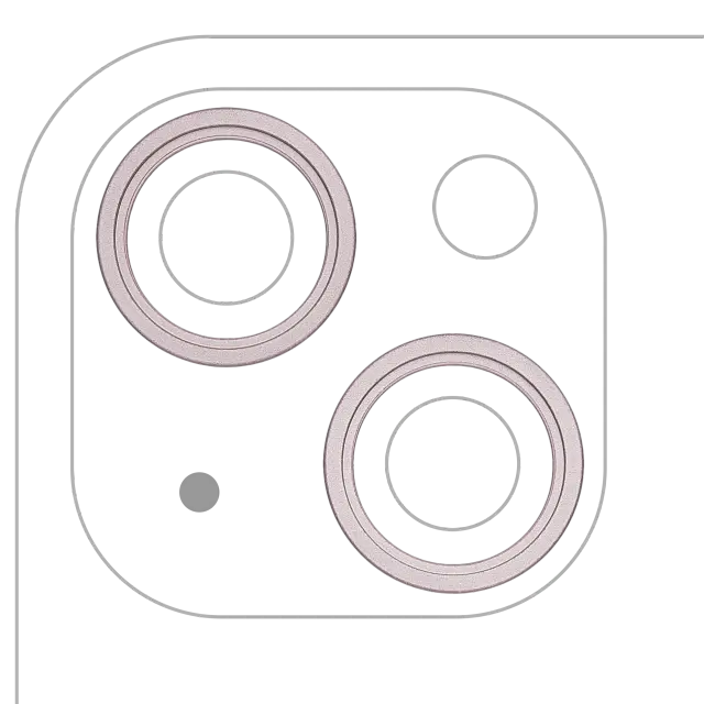 Anneau de contour de caméra arrière pour Apple iPhone 13 / 13 Mini (lot de 2, rose, lot de 10)