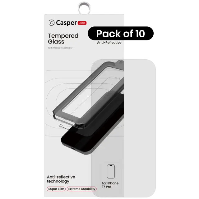 Verre trempé pour iPhone 17 Pro / 18 Pro (lot de 10, AR Clear)