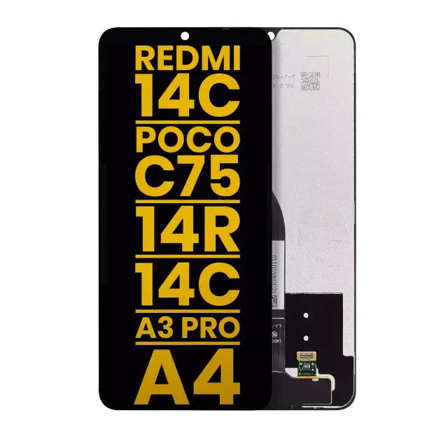 Écran pour Xiaomi Redmi 14C 4G / 14C 5G / 14R / Redmi A4 / Redmi A3 Pro / Poco C75 (reconditionné, toutes couleurs)