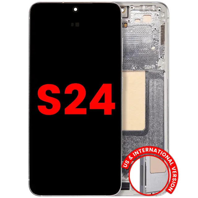 Écran OLED avec châssis pour Samsung Galaxy S24 5G (version US & internationale, compatible premium, Marble Grey)