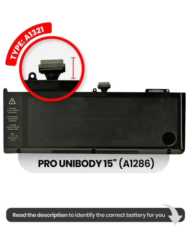 Batterie pour Apple MacBook Pro 15" A1286 (2009-2010)