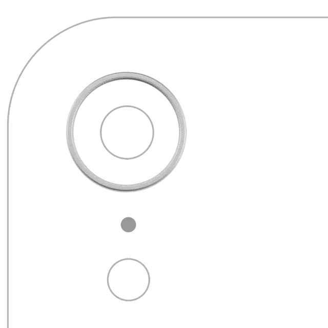 Anneau de contour de caméra arrière pour Apple iPhone XR (blanc)
