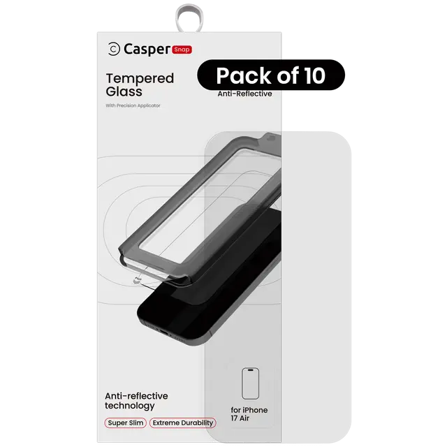 Verre trempé pour Apple iPhone Air (lot de 10, AR Clear)