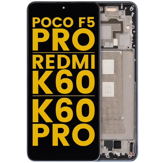 Écran OLED avec châssis pour Xiaomi Poco F5 Pro / Redmi K60 / K60 Pro (reconditionné, bleu)
