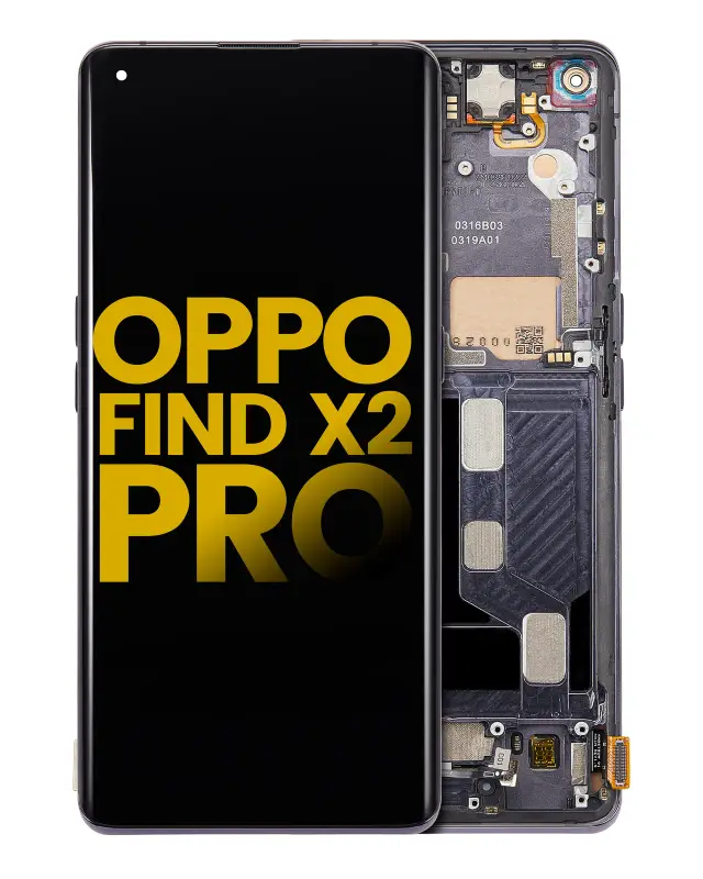 Écran OLED avec châssis pour OPPO Find X2 Pro (reconditionné, noir)