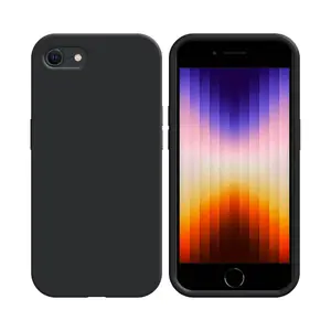 Coque Silicone Compatible pour Apple iPhone 7/iPhone 8/iPhone SE (2nd Gen)/iPhone SE (3e Gen) (#18) Noir