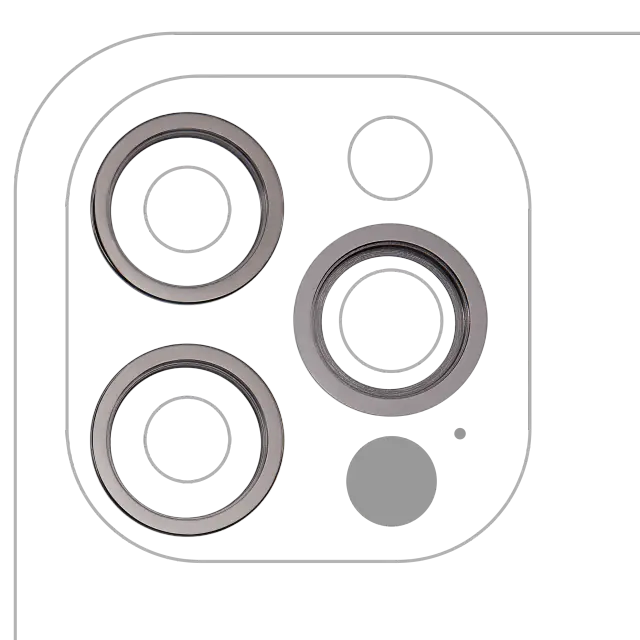 Anneau de contour de caméra arrière pour Apple iPhone 12 Pro (graphite, lot de 3)