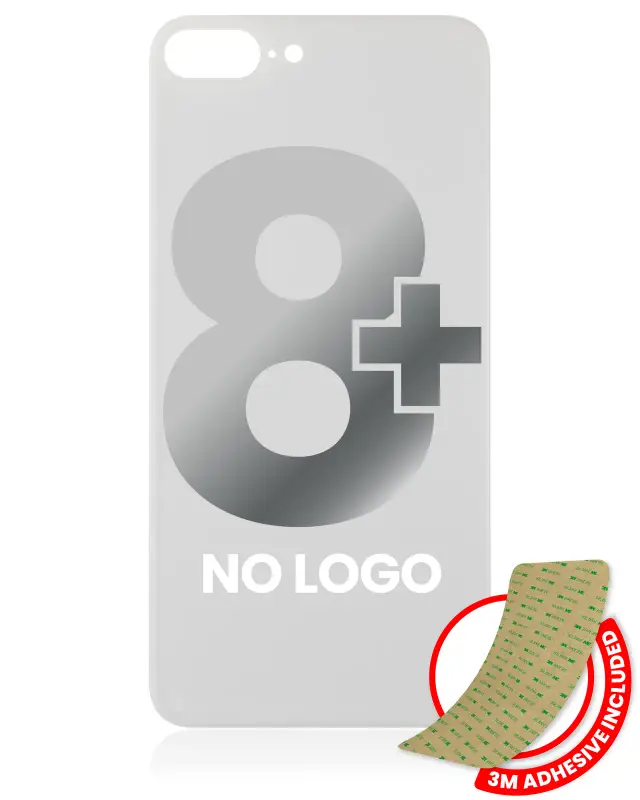 Vitre arrière pour Apple iPhone 8 Plus (No Logo / Large Camera Hole, argent)