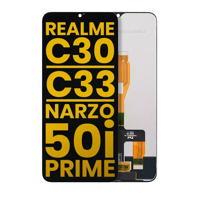 Écran LCD sans châssis pour Realme C30 / C33 / Narzo 50i Prime (reconditionné, toutes couleurs)