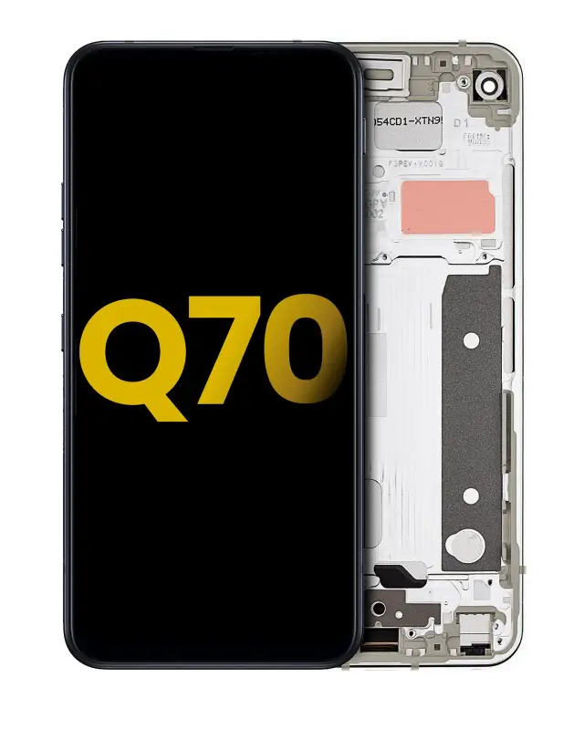 Écran LCD avec châssis pour LG Q70 (reconditionné, Mirror Silver)