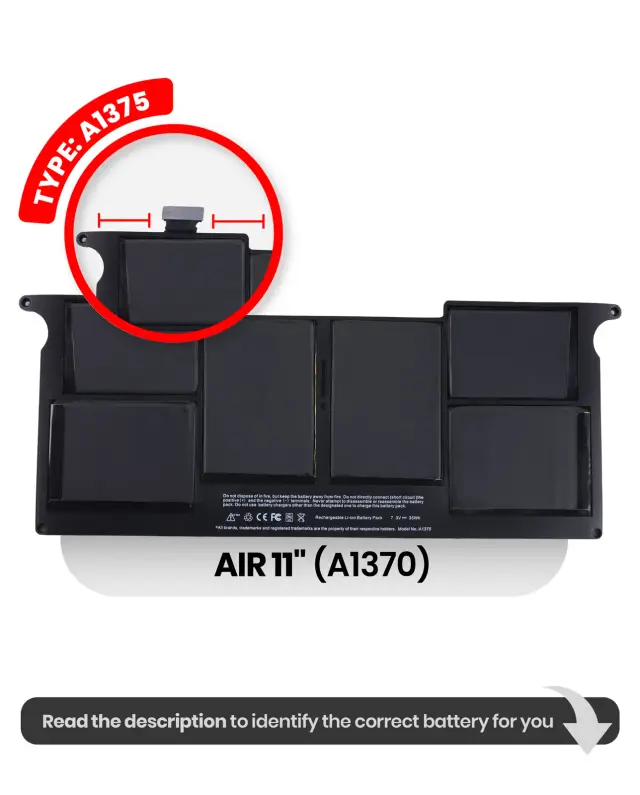 Batterie pour Apple MacBook Air 11" A1370 (2010)