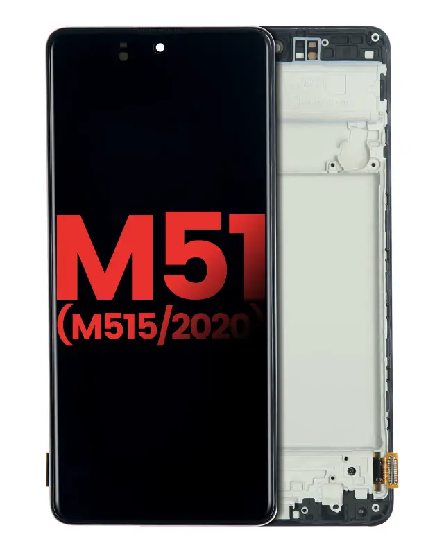 Écran OLED avec châssis pour Samsung Galaxy M51 (M515 / 2020) (compatible premium, Celestial Black)