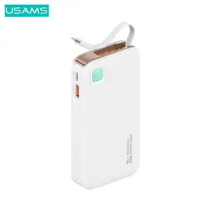 Batterie Externe Power Bank Usams CD225 Charge Rapide 20W (avec Digital Display & Câble Lightning Rétractable)