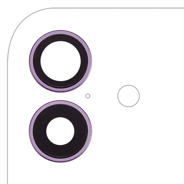 Lentille de caméra arrière avec support et anneau pour Apple iPhone 17 (violet, premium)