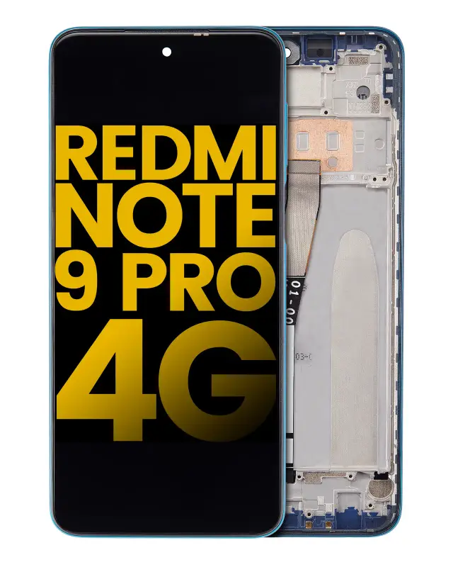 Écran LCD avec châssis pour Xiaomi Redmi Note 9 Pro 4G (reconditionné, Tropical Green)