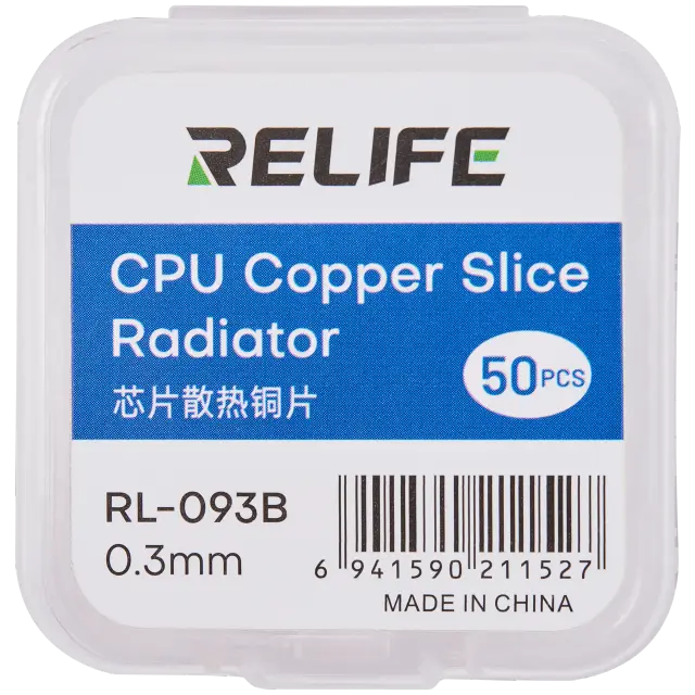 Outil pour ReLife RL-093B Chip Heat Sink Copper Sheet / 0.3MM (lot de 50, Relife)