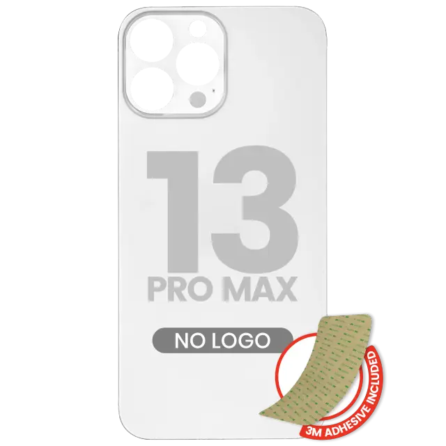 Vitre arrière pour Apple iPhone 13 Pro Max (No Logo / Large Camera Hole, argent)