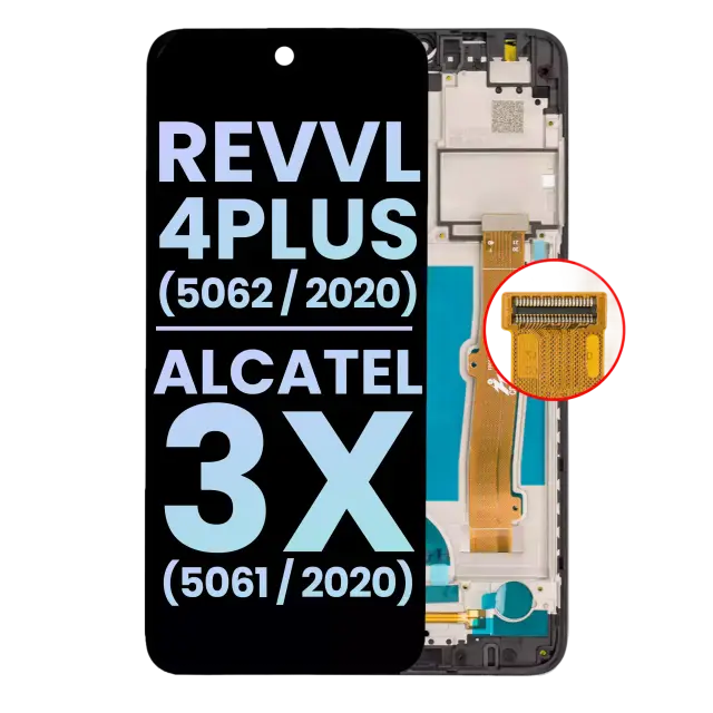 Écran LCD avec châssis pour Revvl T-Mobile Revvl 4 Plus (5062 / 2020) / Alcatel 3X (5061 / 2020) (origine, noir)