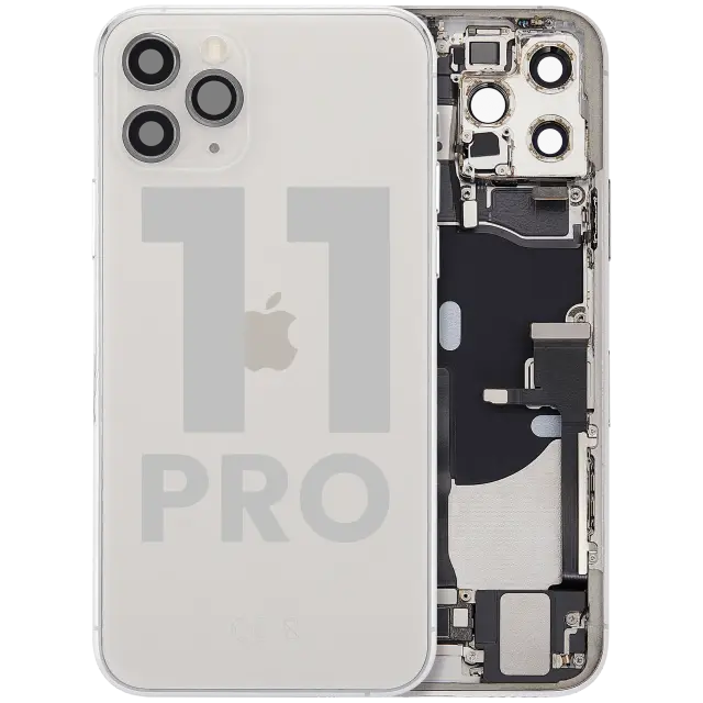 Châssis avec nappe de charge et petits composants pour Apple iPhone 11 Pro (origine d'occasion — grade A, argent)
