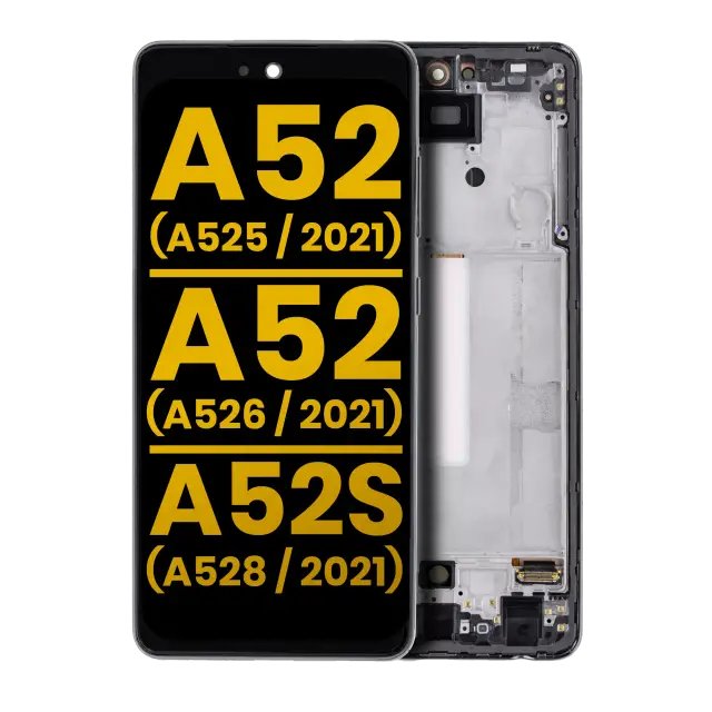Écran OLED avec châssis pour Samsung Galaxy A52 4G (A525 / 2021) / A52 5G (A526 / 2021) / A52S 5G (A528 / 2021) (reconditionné, Awesome White)