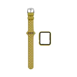 Protection Silicone pour Apple Watch 41mm avec Bracelet Boucle (11) Jaune