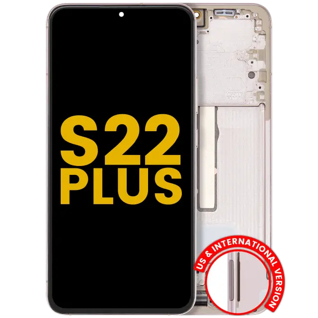 Écran OLED avec châssis pour Samsung Galaxy S22 Plus 5G (version US & internationale, reconditionné, Pink Gold / Violet)