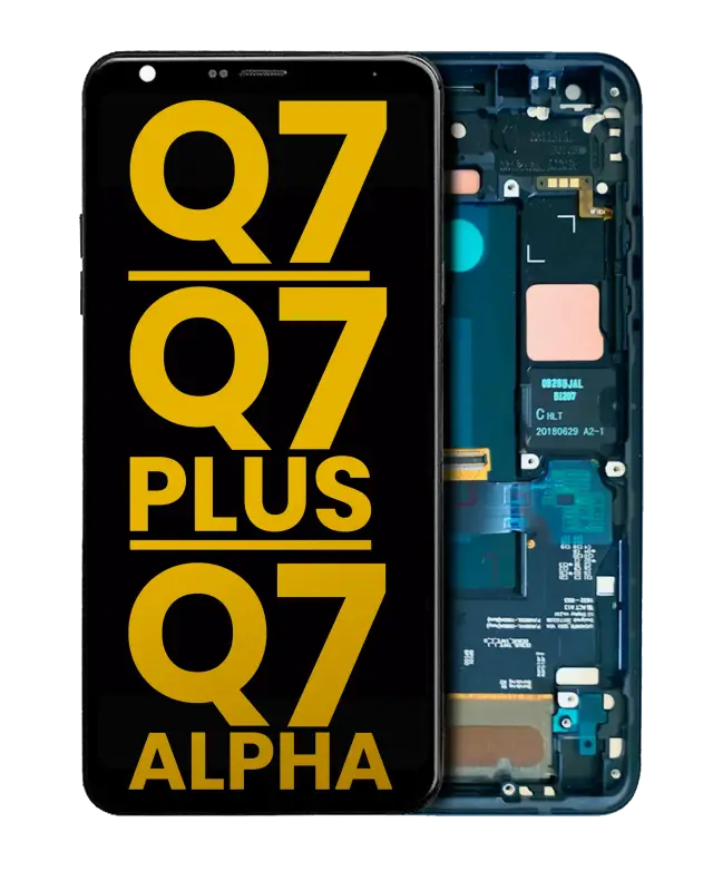 Écran LCD avec châssis pour LG Q7 / Q7 Plus / Q7 Alpha (reconditionné, Light Blue)