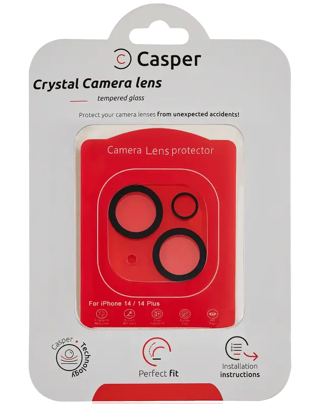 Protection des caméras pour iPhone 14 / iPhone 14 Plus (Casper Crystal Full Cover) — vue 1