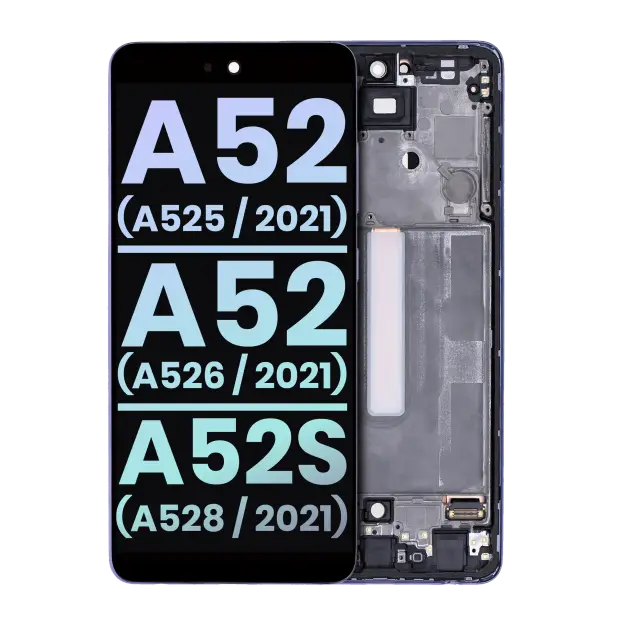 Écran OLED avec châssis pour Samsung Galaxy A52 4G (A525 / 2021) / A52 5G (A526 / 2021) / A52S 5G (A528 / 2021) (pack service origine, Awesome Violet)