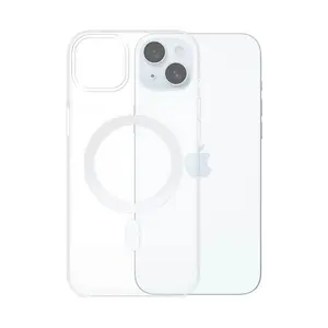 Coque Silicone MagSafe Compatible pour Apple iPhone 15 Plus Transparent