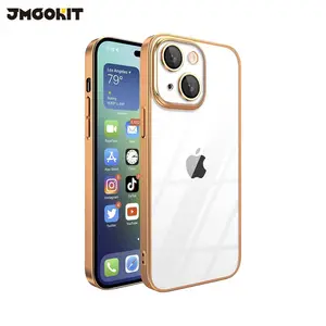 Coque de Protection Crystal Glass JMGOKIT pour Apple iPhone 15 Plus OR