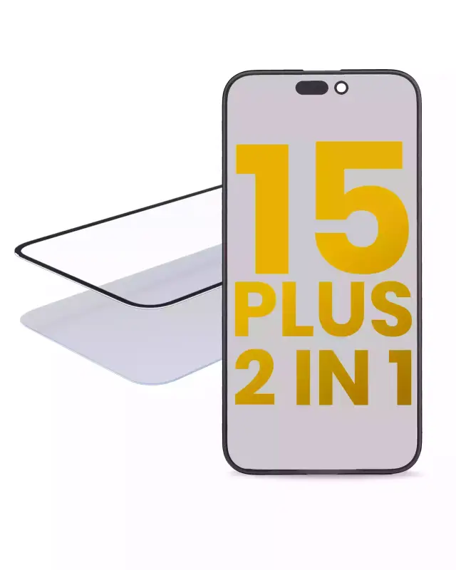 Vitre d’écran avec OCA pour Apple iPhone 15 Plus (OCA Master, lot de 2)