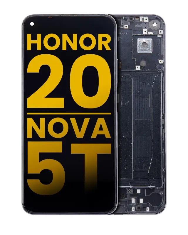 Écran LCD avec châssis pour Huawei Honor 20 / Nova 5T (reconditionné, noir minuit)