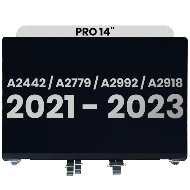 Écran pour Apple MacBook Pro 14" (A2442 / Late 2021) / (A2779 / Late 2023) / (A2992 / Late 2023) / (A2918 / Late 2023) (Pre-installed Lid Angle Sensor cable, origine d’occasion: argent)