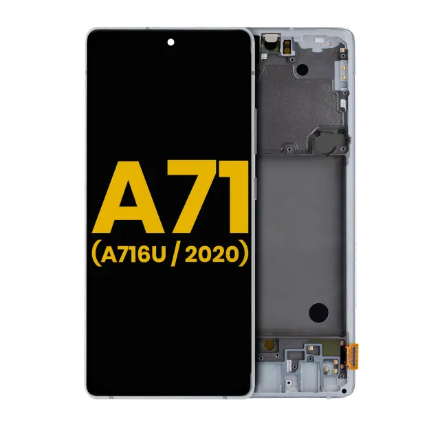 Écran OLED avec châssis pour Samsung Galaxy A71 5G (A716U / 2020) (reconditionné, Prism Cube Silver)