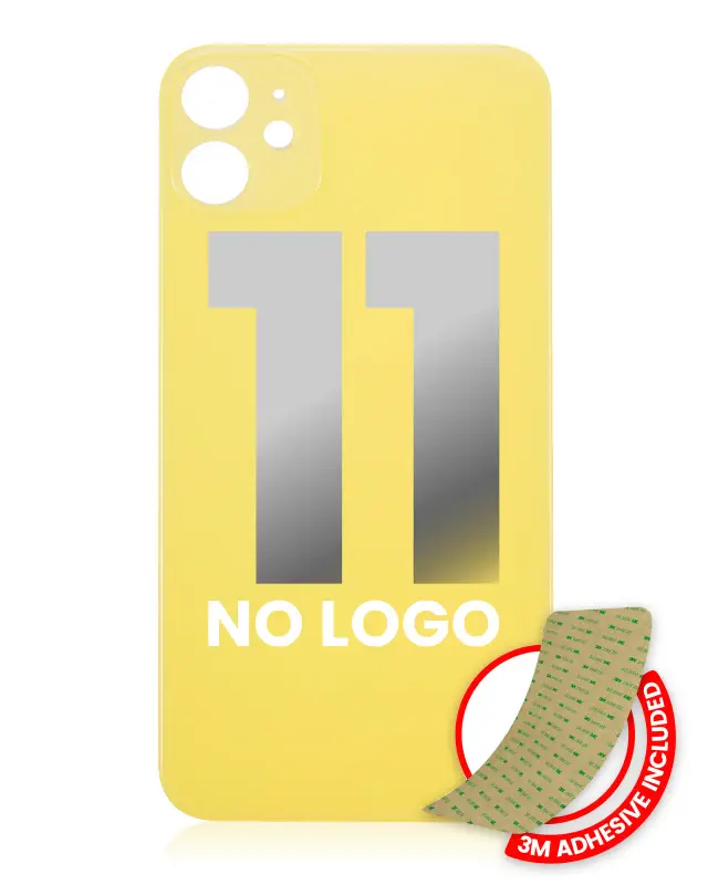 Vitre arrière pour Apple iPhone 11 (No Logo / Large Camera Hole, jaune)