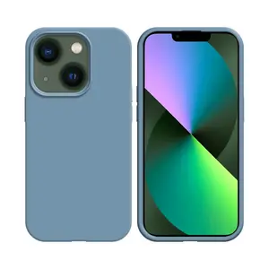 Coque Silicone Compatible pour Apple iPhone 13 Mini (#05) Bleu Acier